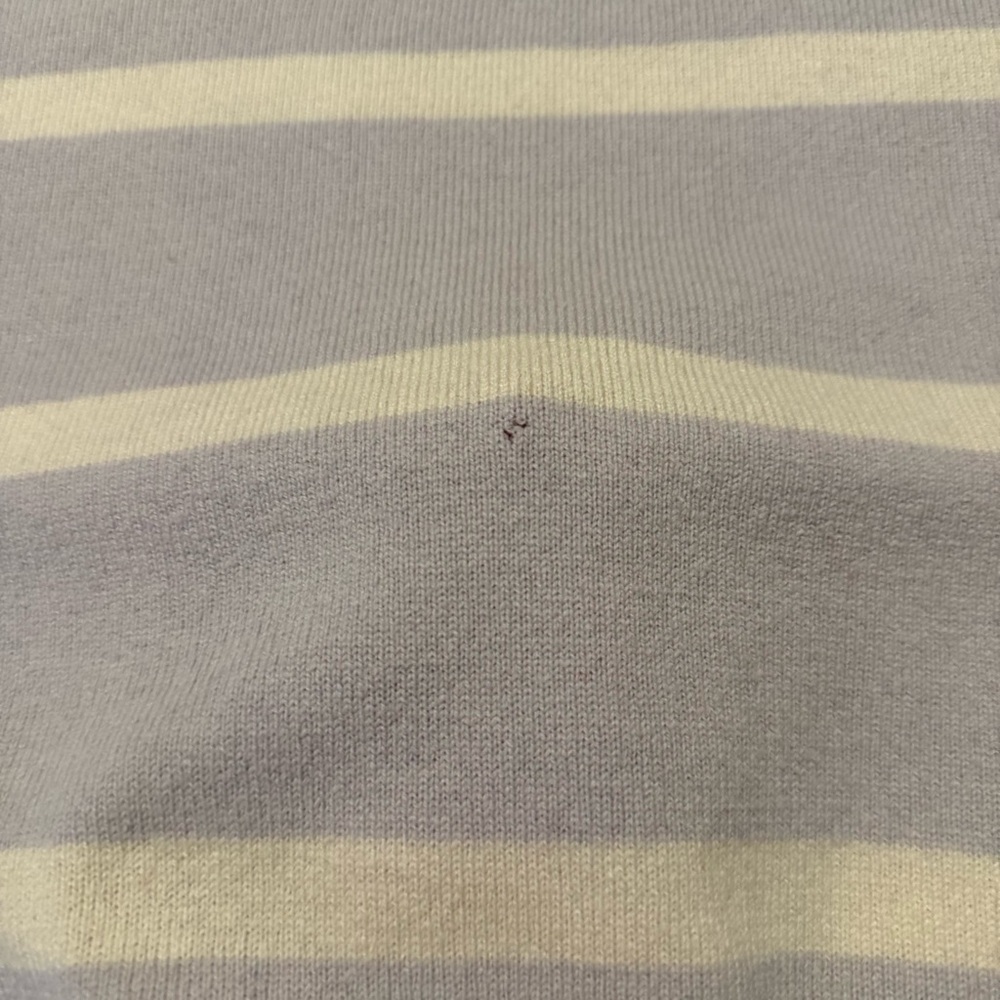 Super.Natural Striped Sweater Size S Lavender Cream | Wool Cashmere | Minor Flaw - Picture 4 of 5